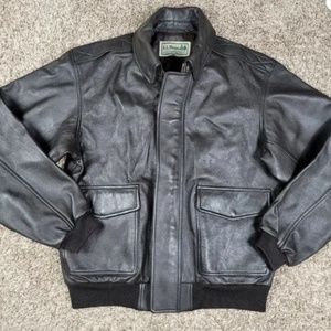 Goatskin leather A2 Flight Jacket - seal brown